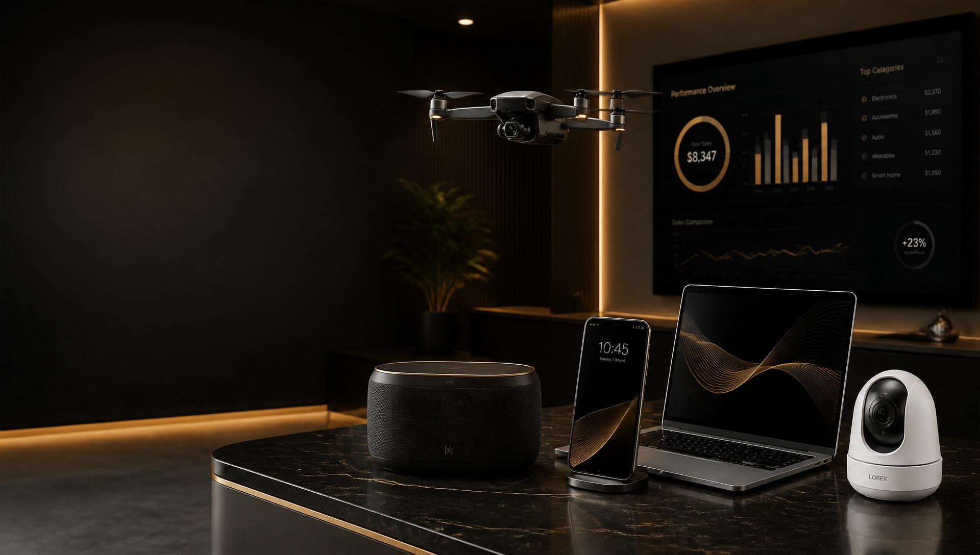 Premium electronic devices in a modern office